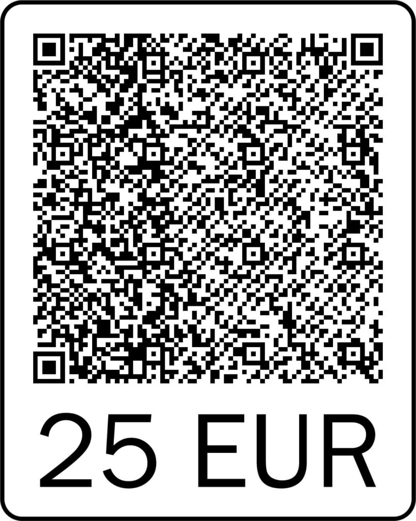 QR koda za 25 eur